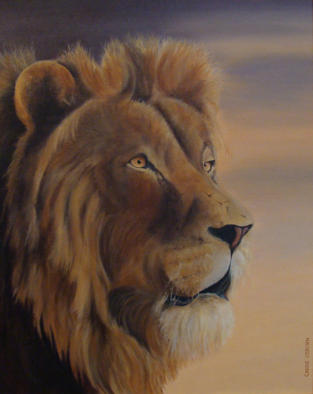 African Lion - Carrie Osborn Painting