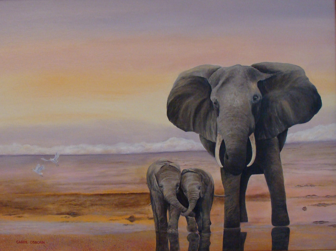 Elephant Family - Carrie Osborn Painting