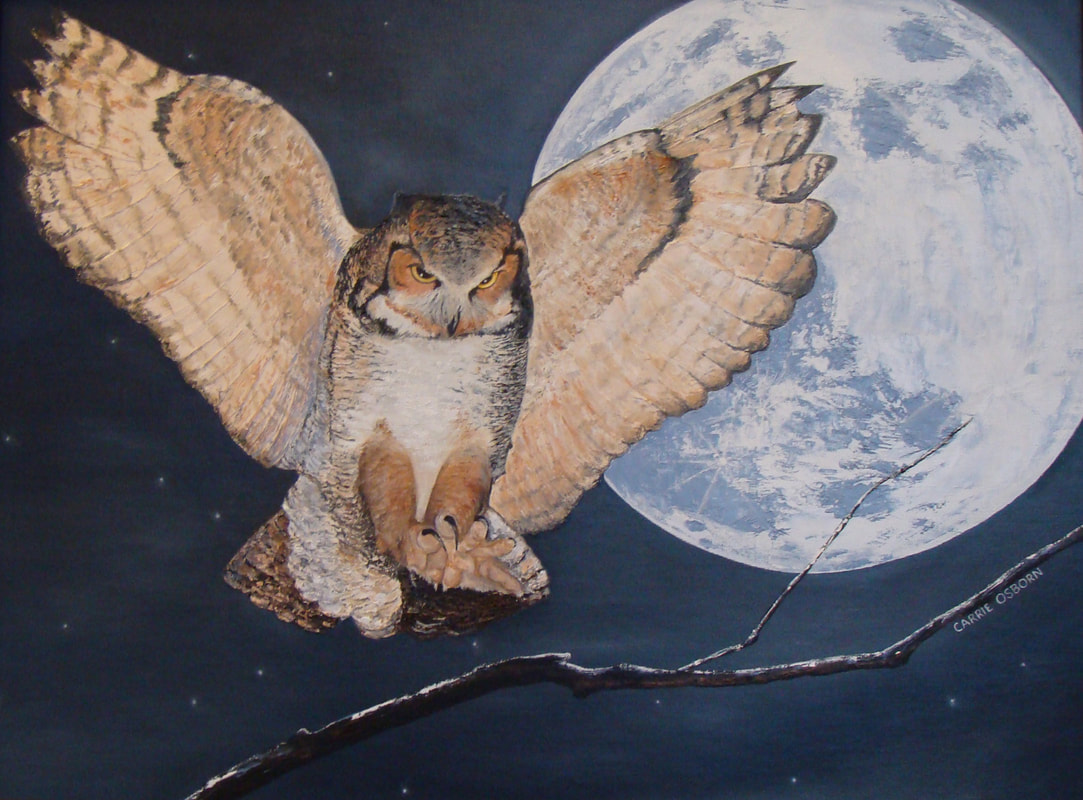 The Great Horned Owl Carrie Osborn Painting